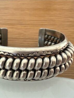 Sterling Silver Rope-Detail Cuff Bracelet - Silver